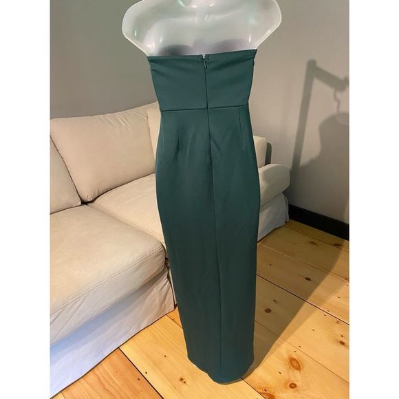 EMERALD STRAPLESS MIDI DRESS - Picture 5 of 5